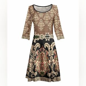 Lily Three-Quarter Sleeve Midi Dress sz Med